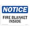 Signmission OSHA Sign, Fire Blanket Inside, 10in X 7in Decal, 7" W, 10" L, Landscape, Fire Blanket Inside Sign OS-NS-D-710-L-12552 - alternate 1